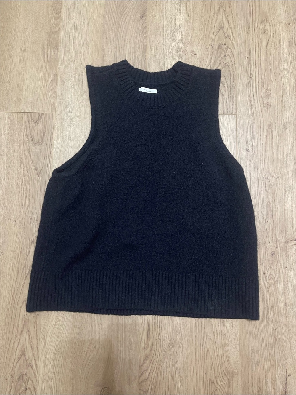 Daily Ritual Sleeveless Knit Tank Top - Black (L)